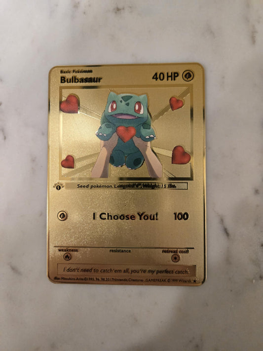 Bulbasaur Valentines Pokemon Card (Metal)
